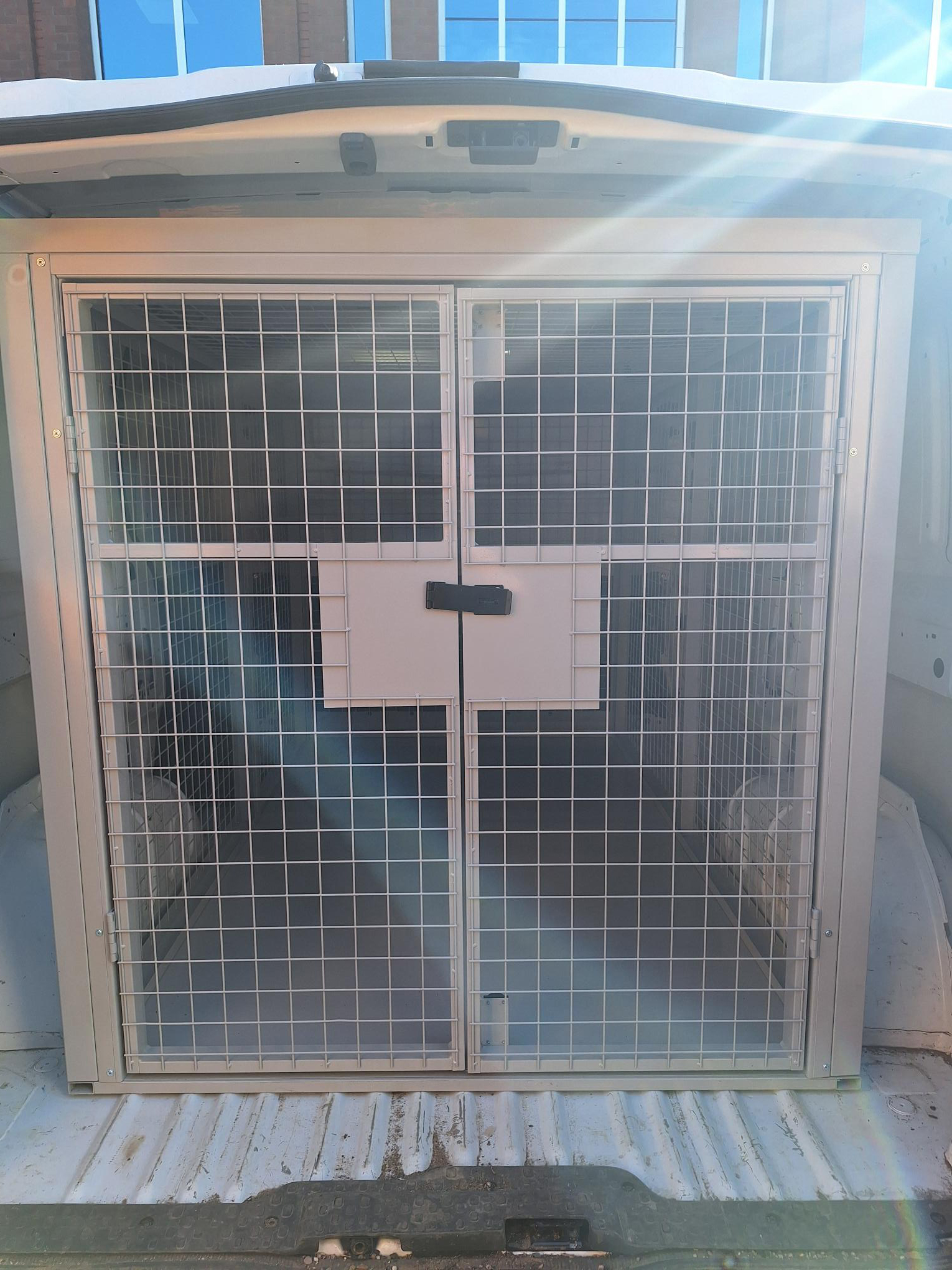Van Vault steel security cage installed inside a panel van